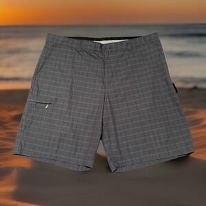 Greg Norman For Tasso Elba Gray Waffle Pattern Golf Shorts 42 Waist Performance